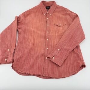 Jachs New York Mens Classic Fit Red Heathered Long Sleeve Button Down Shirt